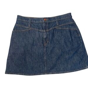 Madewell Stretch Dark Denim A Line Mini Skirt Size 31 Boho 90s Casual Classic